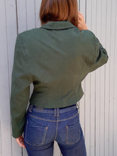 Charger l'image dans la galerie, Veste vintage Agathe - Cropped vert sapin. Taille M, 38, 40. Made in France