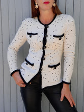 Charger l'image dans la galerie, Cardigan "Seconde" Phœbe - Perles fantaisies. Taille XS, 34, 36. Made in Italy