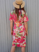 Charger l'image dans la galerie, Robe vintage Bony - Fleurie et boutonnée en coton. Taille L, 40, 42. Franck Fils. Made in France.
