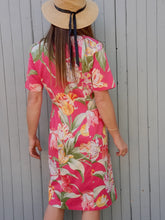 Charger l'image dans la galerie, Robe vintage Bony - Fleurie et boutonnée en coton. Taille L, 40, 42. Franck Fils. Made in France.