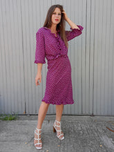 Charger l'image dans la galerie, Ensemble vintage Charlotte - Chemise et jupe à pois. Taille M, 38, 40. S de Style.