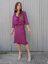 Charger l'image dans la galerie, Ensemble vintage Charlotte - Chemise et jupe à pois. Taille M, 38, 40. S de Style.