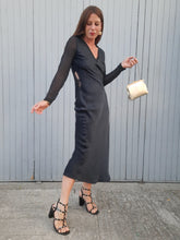 Charger l'image dans la galerie, Robe "Seconde" Karin - Soie noire. Lacée à la taille. Taille XS, 34, 36. Intimissimi.