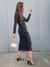 Charger l'image dans la galerie, Robe "Seconde" Karin - Soie noire. Lacée à la taille. Taille XS, 34, 36. Intimissimi.