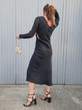 Charger l'image dans la galerie, Robe "Seconde" Karin - Soie noire. Lacée à la taille. Taille XS, 34, 36. Intimissimi.