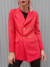 Charger l'image dans la galerie, Blazer vintage Leslie - Rouge, fermeture croisée. Taille M, 38, 40. Ted Lapidus.