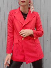 Charger l'image dans la galerie, Blazer vintage Leslie - Rouge, fermeture croisée. Taille M, 38, 40. Ted Lapidus.