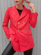 Charger l'image dans la galerie, Blazer vintage Leslie - Rouge, fermeture croisée. Taille M, 38, 40. Ted Lapidus.