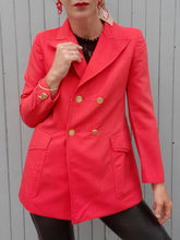 Charger l'image dans la galerie, Blazer vintage Leslie - Rouge, fermeture croisée. Taille M, 38, 40. Ted Lapidus.