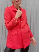 Charger l'image dans la galerie, Blazer vintage Leslie - Rouge, fermeture croisée. Taille M, 38, 40. Ted Lapidus.
