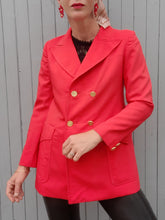Charger l'image dans la galerie, Blazer vintage Leslie - Rouge, fermeture croisée. Taille M, 38, 40. Ted Lapidus.