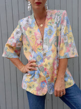 Charger l'image dans la galerie, Blazer vintage Ambroise - Fleuri. Taille XL, 42, 44. Karting. Made in France.