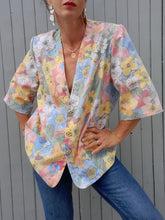 Charger l'image dans la galerie, Blazer vintage Ambroise - Fleuri. Taille XL, 42, 44. Karting. Made in France.
