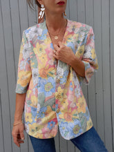 Charger l'image dans la galerie, Blazer vintage Ambroise - Fleuri. Taille XL, 42, 44. Karting. Made in France.