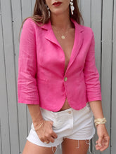 Charger l'image dans la galerie, Blazer vintage Elise - Coton rose. Taille XS, 34, 36. Mirko