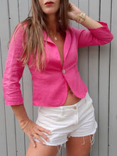 Charger l'image dans la galerie, Blazer vintage Elise - Coton rose. Taille XS, 34, 36. Mirko