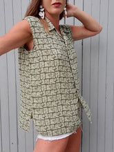 Charger l'image dans la galerie, Chemisier vintage Aude - Nature sans manches. Taille M, 38, 40.