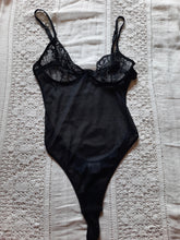 Charger l'image dans la galerie, Body Sarah - Lingerie. Tulle transparent noir. Balconnet. Taille XS, 34, 36. Bonnet B.