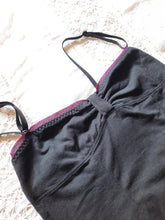 Charger l'image dans la galerie, Body vintage Émeline - Noir et violet. Taille XS, 34, 36