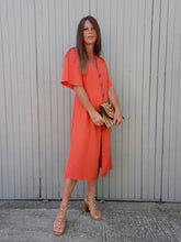 Charger l'image dans la galerie, Robe vintage Élina - Toute boutonnée orange. XL, 42, 44.