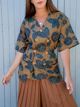 Charger l'image dans la galerie, Veste vintage Monica - Imprimé ethnique en lin. Taille XL, 42, 44.