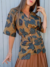 Charger l'image dans la galerie, Veste vintage Monica - Imprimé ethnique en lin. Taille XL, 42, 44.