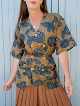 Charger l'image dans la galerie, Veste vintage Monica - Imprimé ethnique en lin. Taille XL, 42, 44.