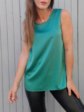 Charger l'image dans la galerie, Haut vintage Léana - Vert canard. Taille S, 36, 38. Marie Clémence. Made in France.