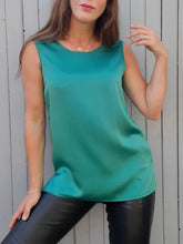 Charger l'image dans la galerie, Haut vintage Léana - Vert canard. Taille S, 36, 38. Marie Clémence. Made in France.
