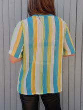 Charger l'image dans la galerie, Blouse vintage Gaelle - A rayures. Taille M, 38, 40. Marie Clémence. Made in France