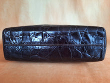 Charger l'image dans la galerie, Sac cabas vintage Lucie - Cuir marron effet croco. Furla. Made in Italy.