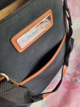 Charger l'image dans la galerie, Porte document Aude - Toile noire et cuir brun. Lancel.