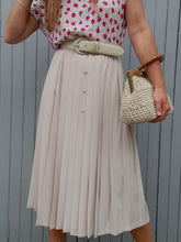 Charger l'image dans la galerie, Jupe vintage Marielle - Plissée et boutonnée, écru. Taille S, 36, 38.