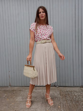 Charger l'image dans la galerie, Jupe vintage Marielle - Plissée et boutonnée, écru. Taille S, 36, 38.