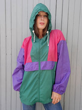 Charger l'image dans la galerie, Coupe-vent vintage Odile - Imperméable color-block. Taille L, 40, 42.