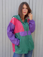 Charger l'image dans la galerie, Coupe-vent vintage Odile - Imperméable color-block. Taille L, 40, 42.