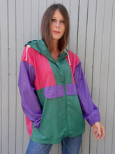 Charger l'image dans la galerie, Coupe-vent vintage Odile - Imperméable color-block. Taille L, 40, 42.