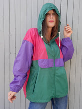 Charger l'image dans la galerie, Coupe-vent vintage Odile - Imperméable color-block. Taille L, 40, 42.