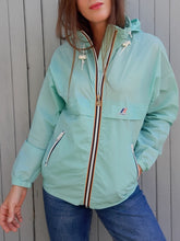Charger l'image dans la galerie, K-Way vintage Annaëlle - Coupe-vent imperméable bleu turquoise. Taille S, 36, 38. Made in France.