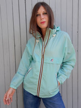 Charger l'image dans la galerie, K-Way vintage Annaëlle - Coupe-vent imperméable bleu turquoise. Taille S, 36, 38. Made in France.