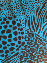 Charger l'image dans la galerie, Robe vintage Valeria - Imprimé animal bleu et noir irisé. Taille L, 40, 42. Louis Féraud.