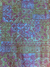 Charger l'image dans la galerie, Robe vintage Chiara - Imprimé Azulejos verts et bleus. Taille L, 40, 42. Christian Michel. Made in France