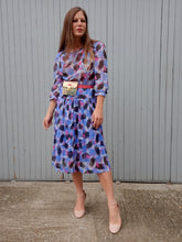 Charger l'image dans la galerie, Robe vintage Léna - Plissé fleuri. Taille M, 38, 40. Huguet Paris. Made in France