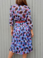 Charger l'image dans la galerie, Robe vintage Léna - Plissé fleuri. Taille M, 38, 40. Huguet Paris. Made in France
