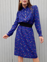 Charger l'image dans la galerie, Robe vintage Léa - Col et manches à volants. Taille M, 38, 40. Devernois Paris. Made in France