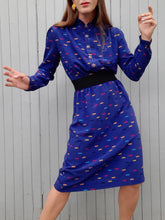 Charger l'image dans la galerie, Robe vintage Léa - Col et manches à volants. Taille M, 38, 40. Devernois Paris. Made in France