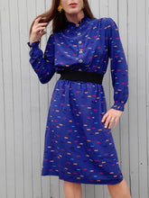 Charger l'image dans la galerie, Robe vintage Léa - Col et manches à volants. Taille M, 38, 40. Devernois Paris. Made in France