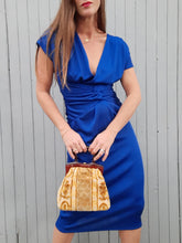 Charger l'image dans la galerie, Robe vintage Justine - Bleu roi, nœud à la taille. Taille S, 36, 38. Franck et Fils. Made in France.