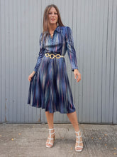 Charger l'image dans la galerie, Robe vintage Laure - Rayée et mouchetée. Taille S, 36, 38. Made in France.