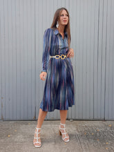 Charger l'image dans la galerie, Robe vintage Laure - Rayée et mouchetée. Taille S, 36, 38. Made in France.
